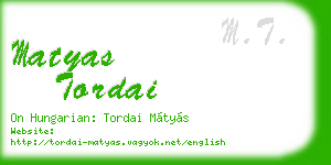 matyas tordai business card